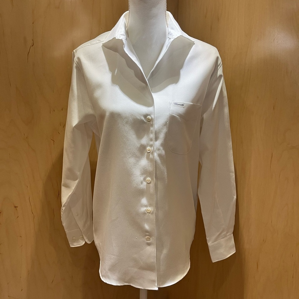 White pique Faconnable  women’s button down.